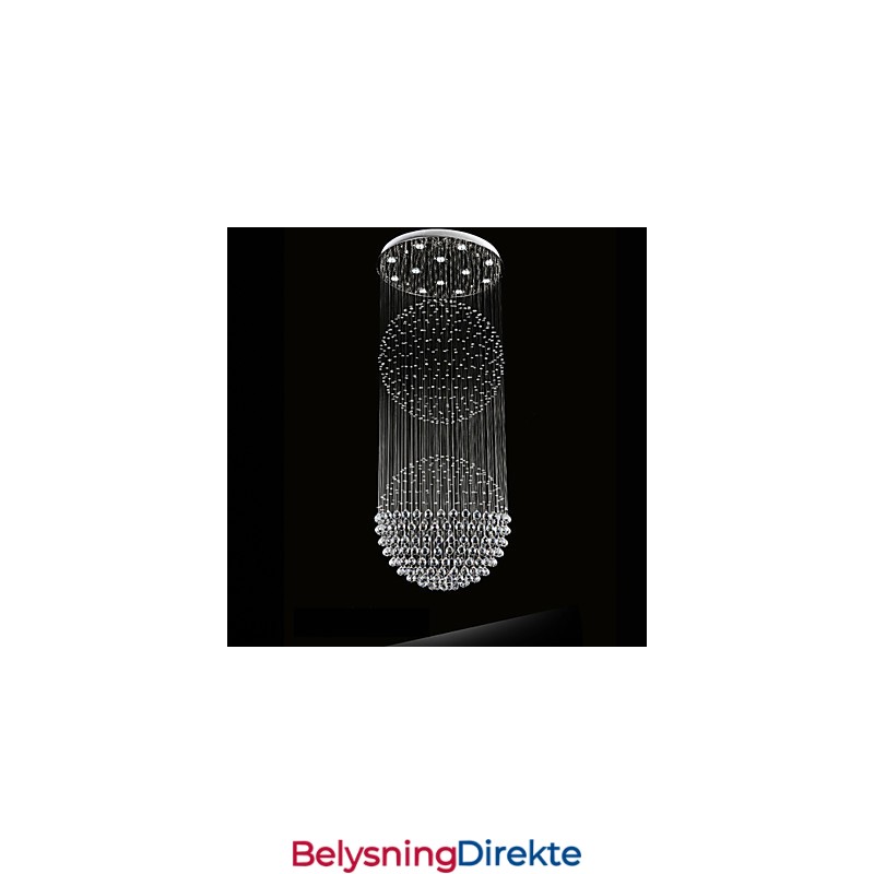 Pendellampe Moderne Krystalllysekrone 12 Lys Sølv Canpoy Klar Krystall Globe Taklamper Armaturer