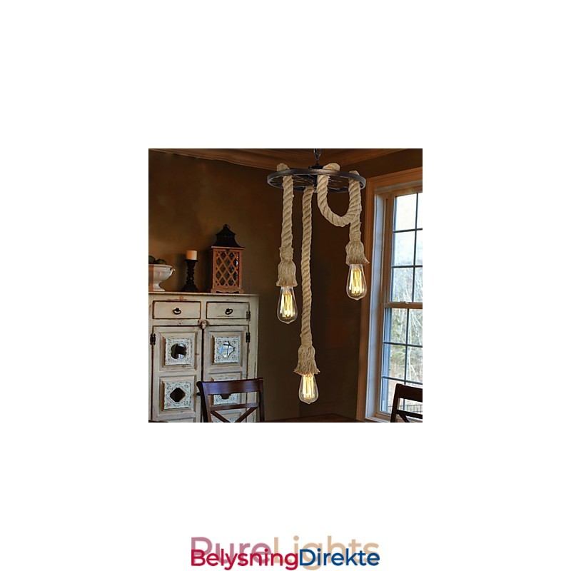 Retro Mini-Stil Galvanisert Metall Pendellampe