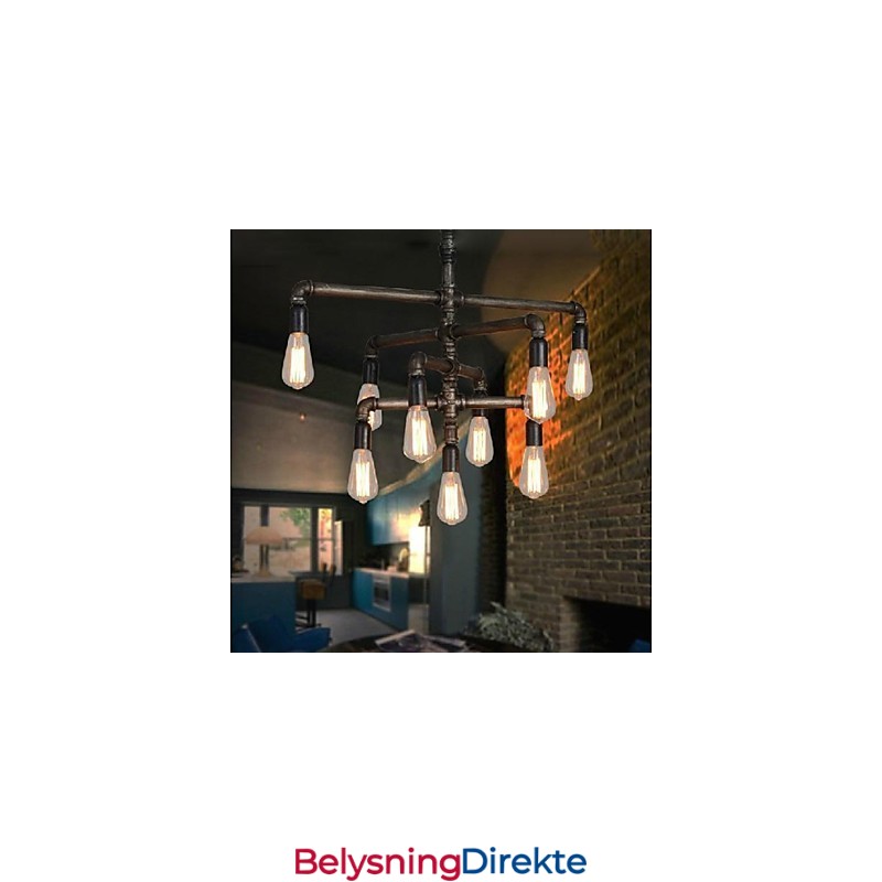 Tradisjonell Klassisk Vintage Retro Lanterne Landlig Maleri Metall Pendellampe