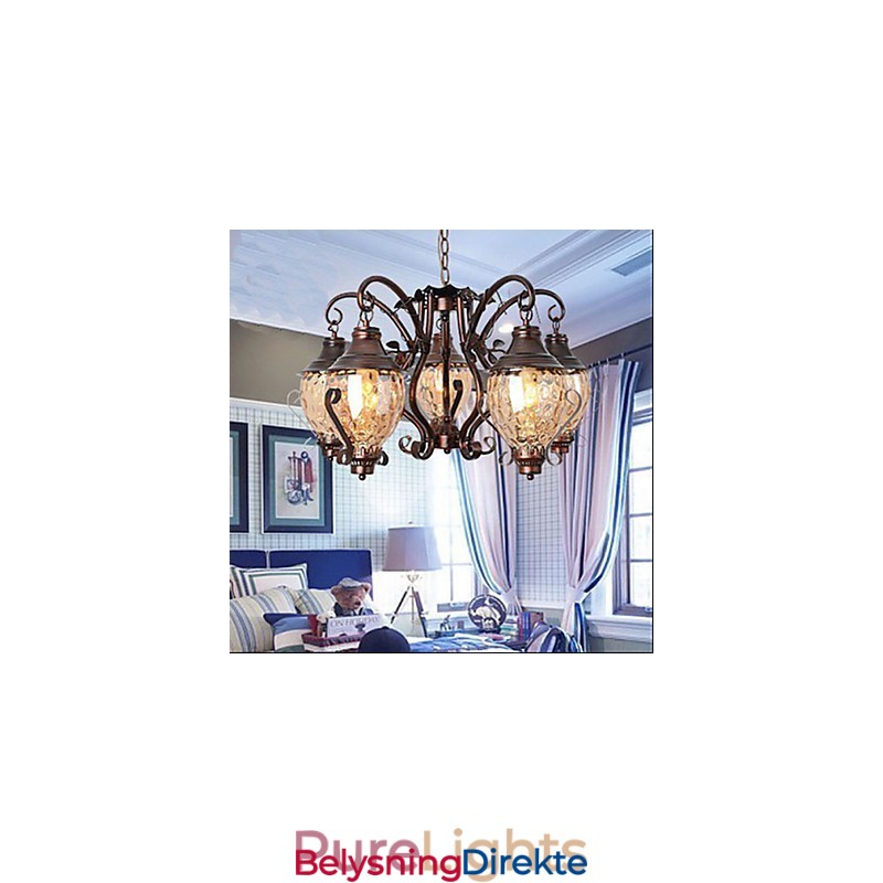 Retro Europeisk Pastoral Gammel Lron-Lysekrone