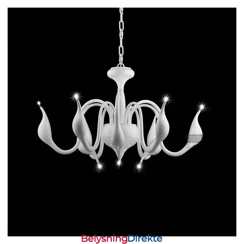 9 Lys Hvit Moderne Samtidskunst Galvanisert Metalllysekrone