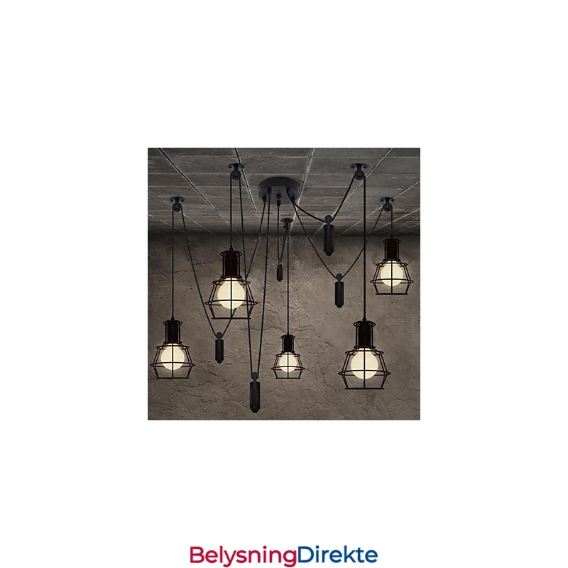 Lysekrone Med 5 Hoder, Rustikk, Hytte, Vintage, Retro, Landlig, Metall