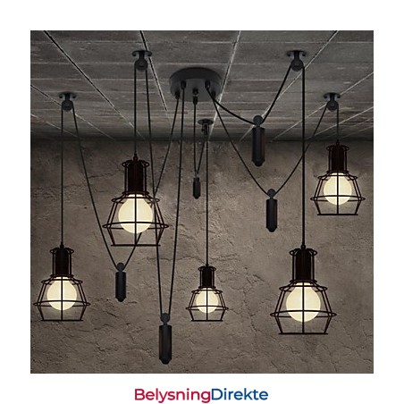 Lysekrone Med 5 Hoder, Rustikk, Hytte, Vintage, Retro, Landlig, Metall