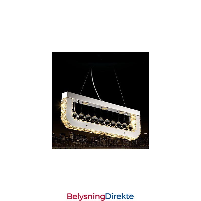 Krystalllysekrone Med Dråpeformet Rektangulært Gult Lys