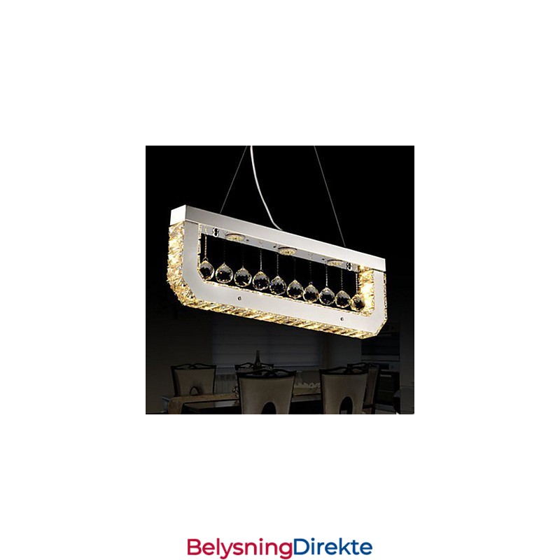 Krystalllysekrone Med Dråpeformet Rektangulært Gult Lys