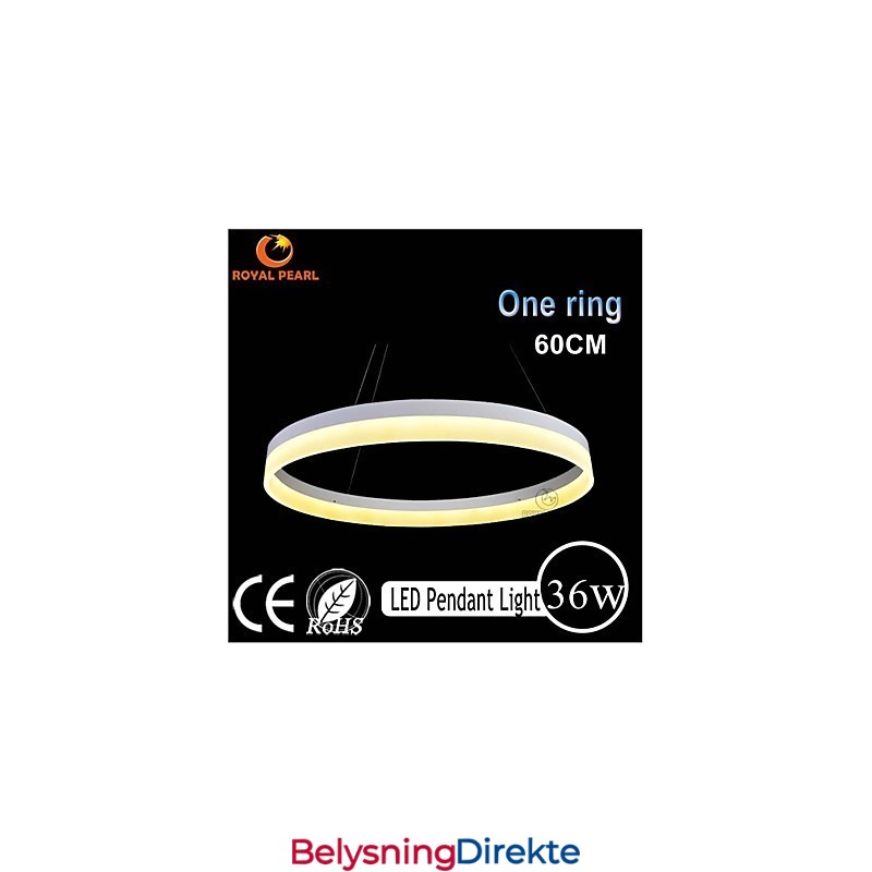 1 Ring 3 Rings Art Deco-Lysekrone 60 Cm Pendellampe 36W