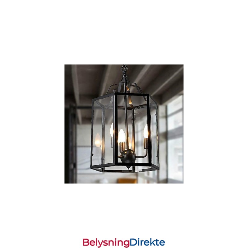 Tradisjonell Klassisk Vintage Retro Lanterne Landlig Mini-Stil Maleri Metall Pendellampe Spisestue