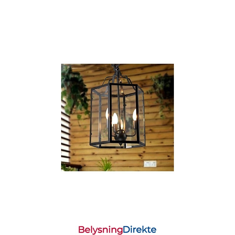 Tradisjonell Klassisk Vintage Retro Lanterne Landlig Mini-Stil Maleri Metall Pendellampe Spisestue