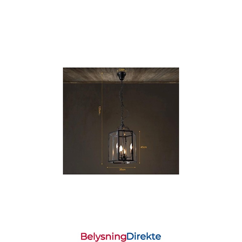 Tradisjonell Klassisk Vintage Retro Lanterne Landlig Mini-Stil Maleri Metall Pendellampe Spisestue