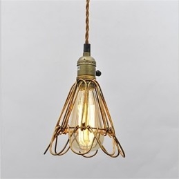 Amerikansk Landlig Vintage Enkelthodet Lotus Jernlysekrone