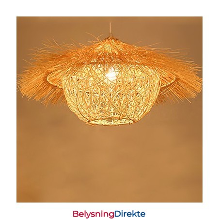 Moderne Landlig Cany Art Vevd Rotting Enkelthodet Droplight-Lampe