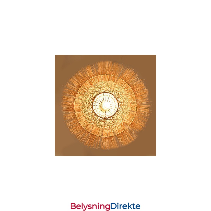 Moderne Landlig Cany Art Vevd Rotting Enkelthodet Droplight-Lampe