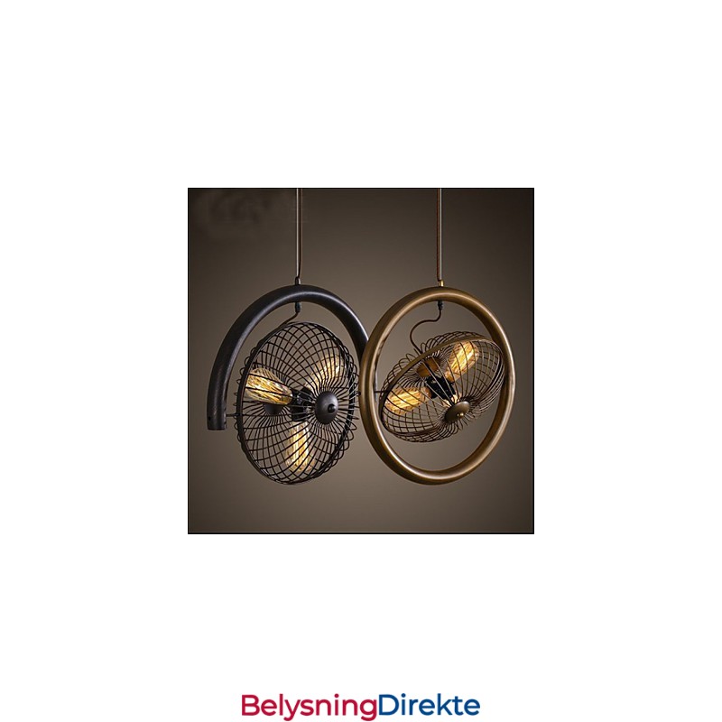 Retro Industriell Vindlampe Vifte Pendellampe I Amerikansk Stil