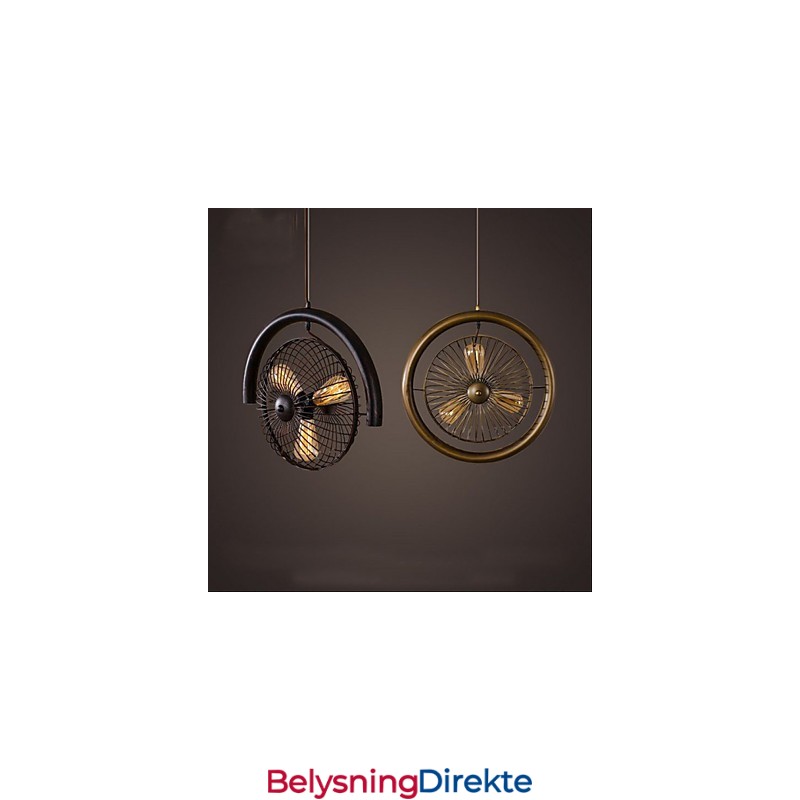 Retro Industriell Vindlampe Vifte Pendellampe I Amerikansk Stil