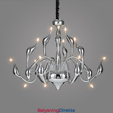 15 Lys Sølv Moderne Samtidskrone I Forkrommet Galvanisert Metall