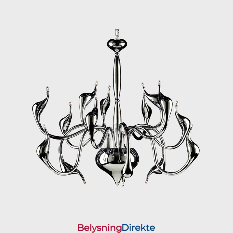 15 Lys Sølv Moderne Samtidskrone I Forkrommet Galvanisert Metall