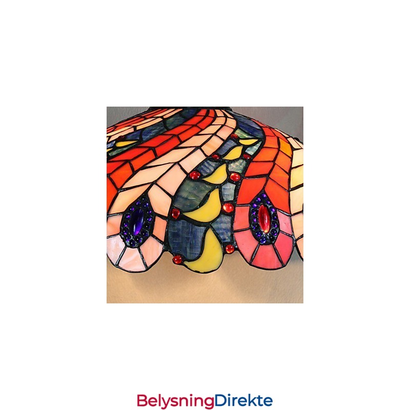 Pendellampe Med 2 Lys I Påfuglfjærmønstret Skjerm