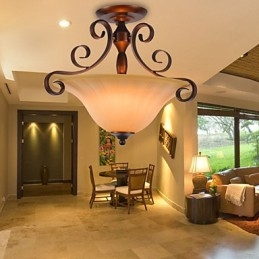 Rustikk Hytte Vintage Mini-Stil Maleri Metall Pendellampe