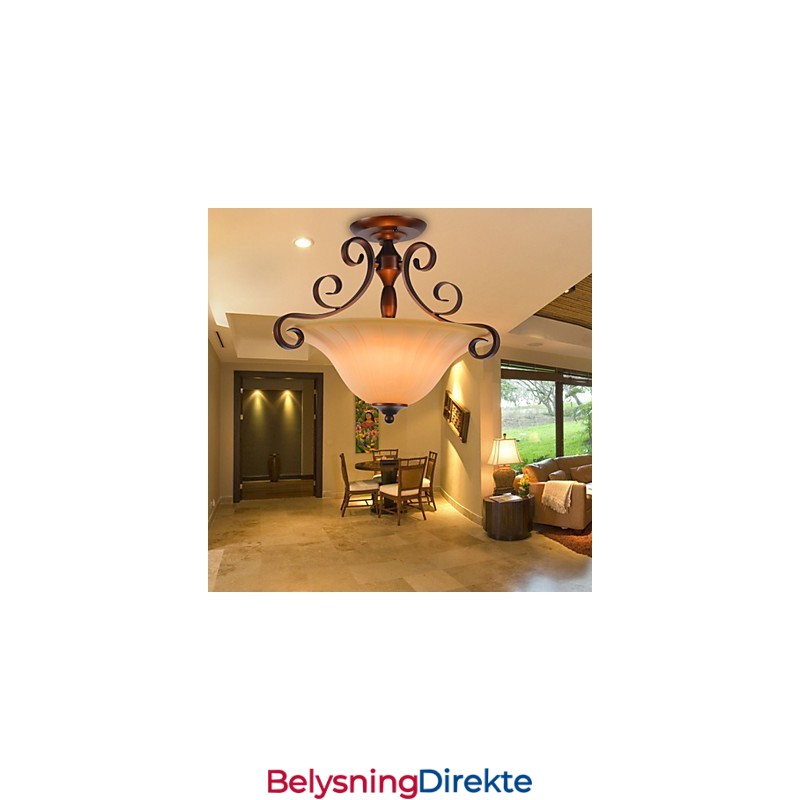 Rustikk Hytte Vintage Mini-Stil Maleri Metall Pendellampe