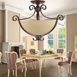 Rustikk Hytte Vintage Mini-Stil Maleri Metall Pendellampe