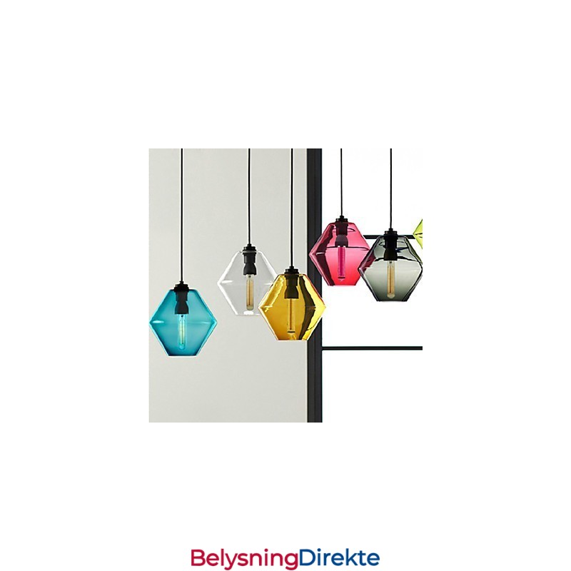 Candy Color Enkelthodet Lysekrone I Kunstglass Med Glassskjerm (Grå Gul Grønn Rød Rosa Blå Hvit)