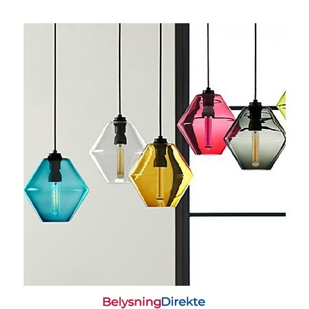 Candy Color Enkelthodet Lysekrone I Kunstglass Med Glassskjerm (Grå Gul Grønn Rød Rosa Blå Hvit)