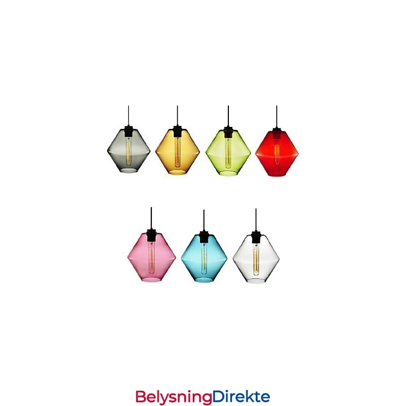 Candy Color Enkelthodet Lysekrone I Kunstglass Med Glassskjerm (Grå Gul Grønn Rød Rosa Blå Hvit)