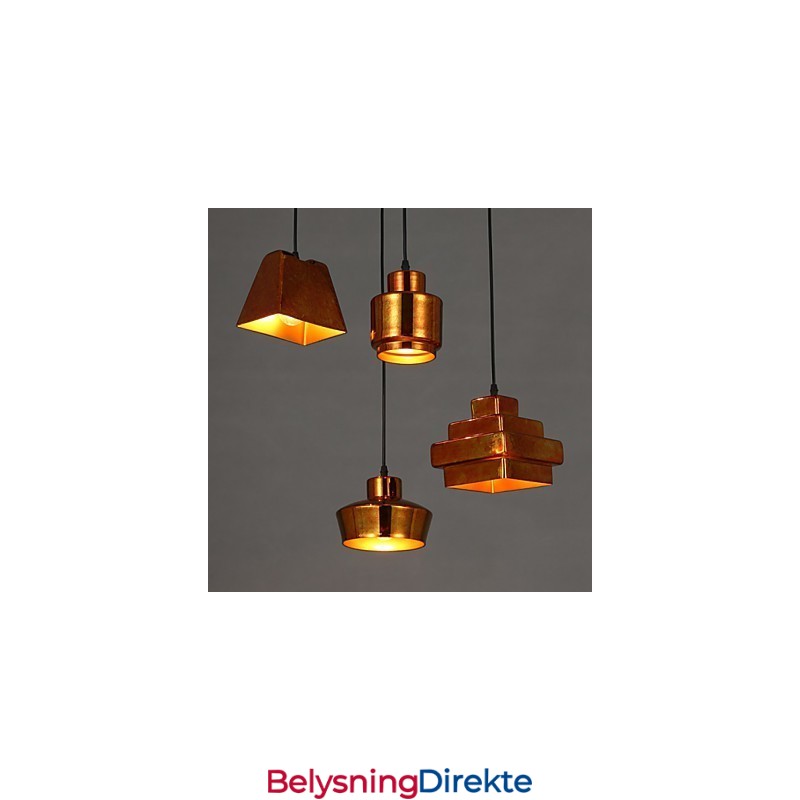 Amerikansk Landlig Retro Glasslysekrone Rusten Sittende Dråpelampe