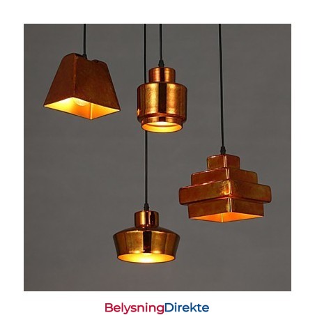 Amerikansk Landlig Retro Glasslysekrone Rusten Sittende Dråpelampe