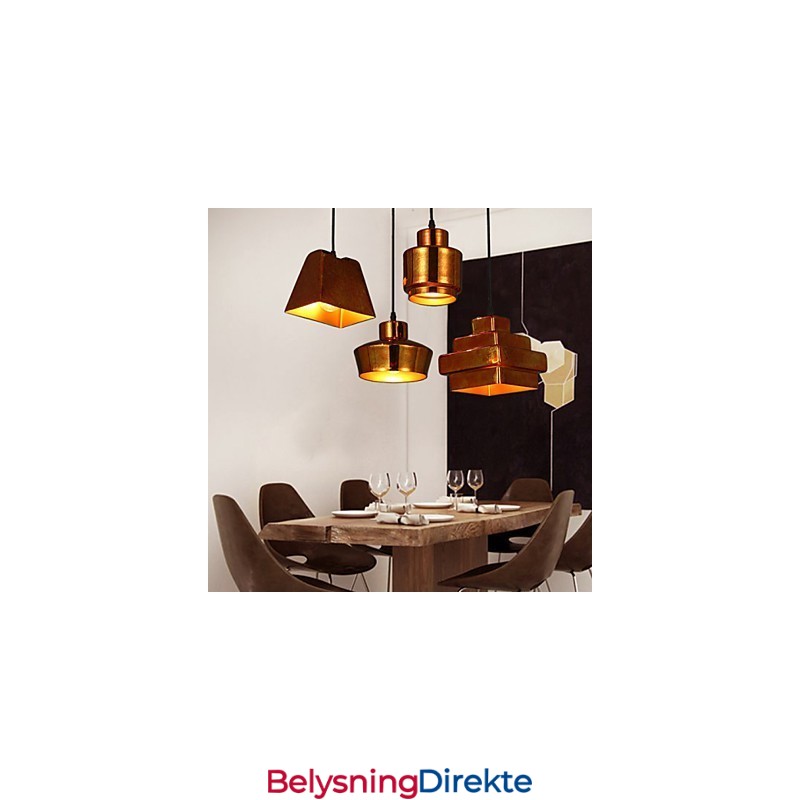 Amerikansk Landlig Retro Glasslysekrone Rusten Sittende Dråpelampe