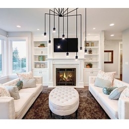 Nord-Europa Kreativ Pendellampe Med Kontrast Og Geometrisk Linjedesign