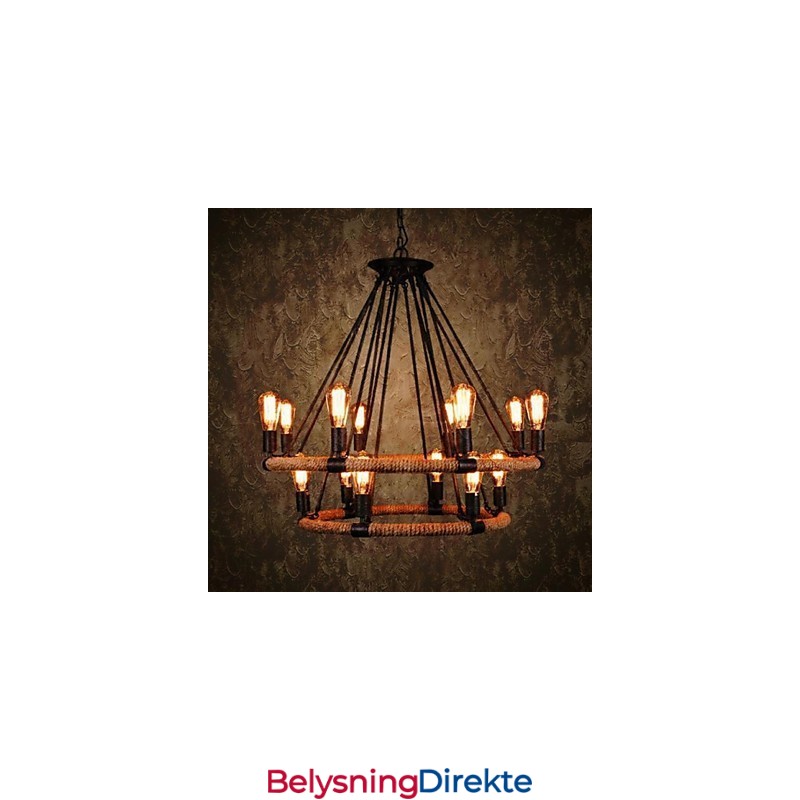 Tradisjonell Klassisk Rustikk Hytte Vintage Retro Landlig Maleri Metall Pendellampe