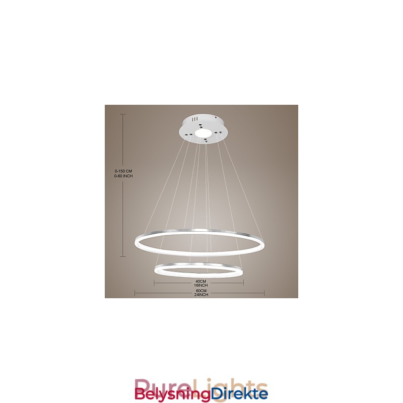 Moderne Design Pendellampe 4 Høy Kvalitet Akryl Dobbel Ringformet