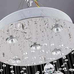 Moderne Samtids Tradisjonell Klassisk Rustikk Hytte Vintage Landlig Øy Krystall Galvanisert Metall Pendellampe