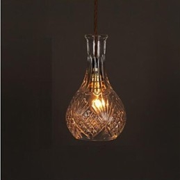 Romantisk Flaske Kreativ Utskåret Kunstglass Lysekrone Lys Anhengslampe