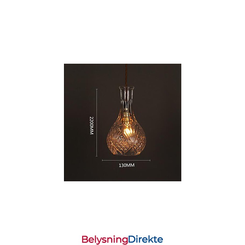 Romantisk Flaske Kreativ Utskåret Kunstglass Lysekrone Lys Anhengslampe