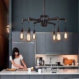 Retro Taklampe I Metall, Kafé