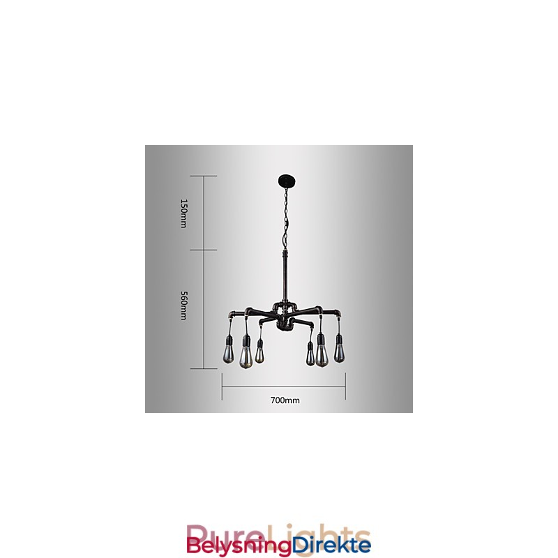 Retro Taklampe I Metall, Kafé