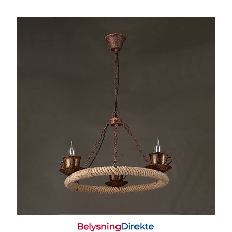 Vintage Landlig Maling Metall Pendellampe Garasje