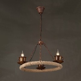 Vintage Landlig Maling Metall Pendellampe Garasje