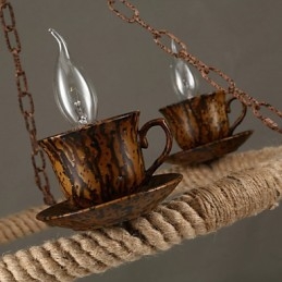 Vintage Landlig Maling Metall Pendellampe Garasje