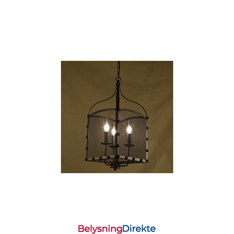 En Nettdeksel Retro Industriell Vindkafé Smidd Jernlysekrone