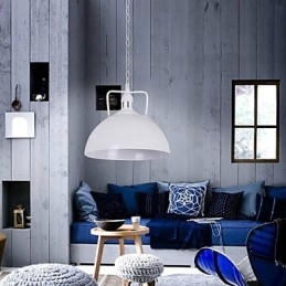 Nordisk-Amerikansk Landlig Industriell Halvsirkelformet Smijernslampe Med Ett Hode