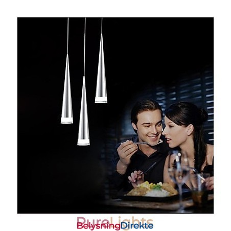 Moderne, Samtidskunstnerisk Anhengslampe I Krom I Metall