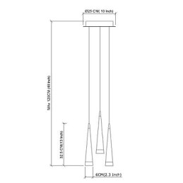 Moderne, Samtidskunstnerisk Anhengslampe I Krom I Metall