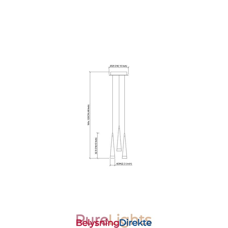Moderne, Samtidskunstnerisk Anhengslampe I Krom I Metall