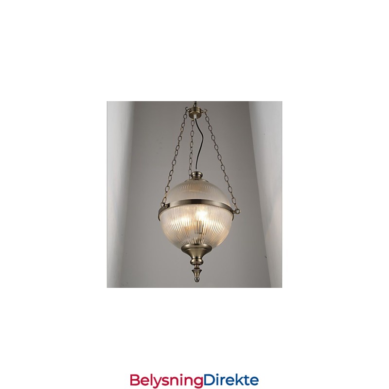 Jernbronse Lysekronelampe Glass