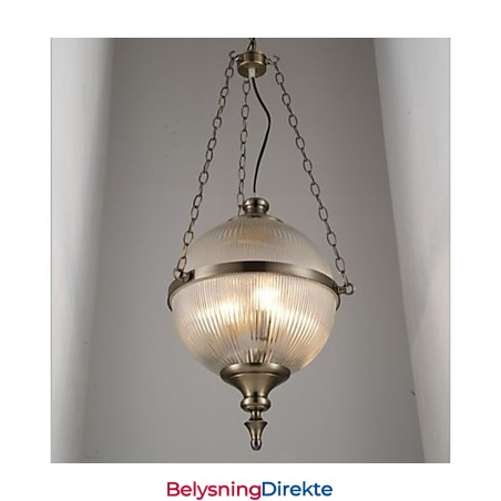 Jernbronse Lysekronelampe Glass
