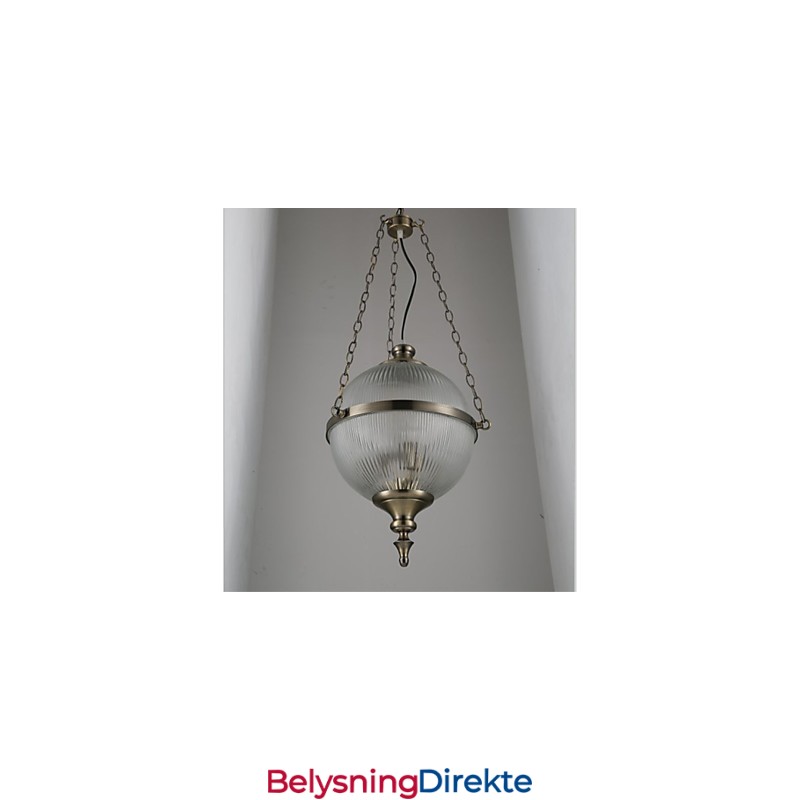 Jernbronse Lysekronelampe Glass