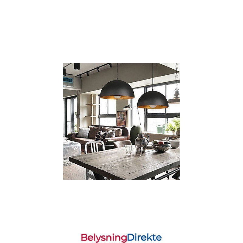 Kreativ Lampe Rund Skorstein Droplight Smijern Karakter Måltider Lysekrone Svart Og Hvit